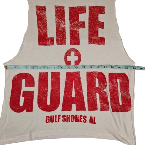 Life Guard Gulf Shore AL Tank, Size Small, White/Red - Picture 6 of 6